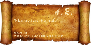 Adamovics Rezső névjegykártya